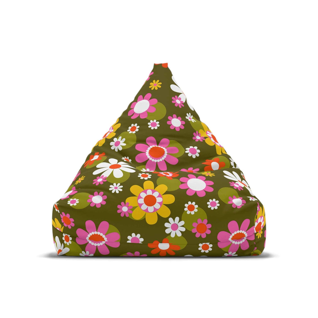 Kate McEnroe New York Retro Groovy Hippie Daisy Flower Power Bean Bag Chair Cover for Adult and Teens, Mid Century Dining Lounge Chair, 70s MCM Living Room DecorBean Bag Chair Covers28615237016422373352
