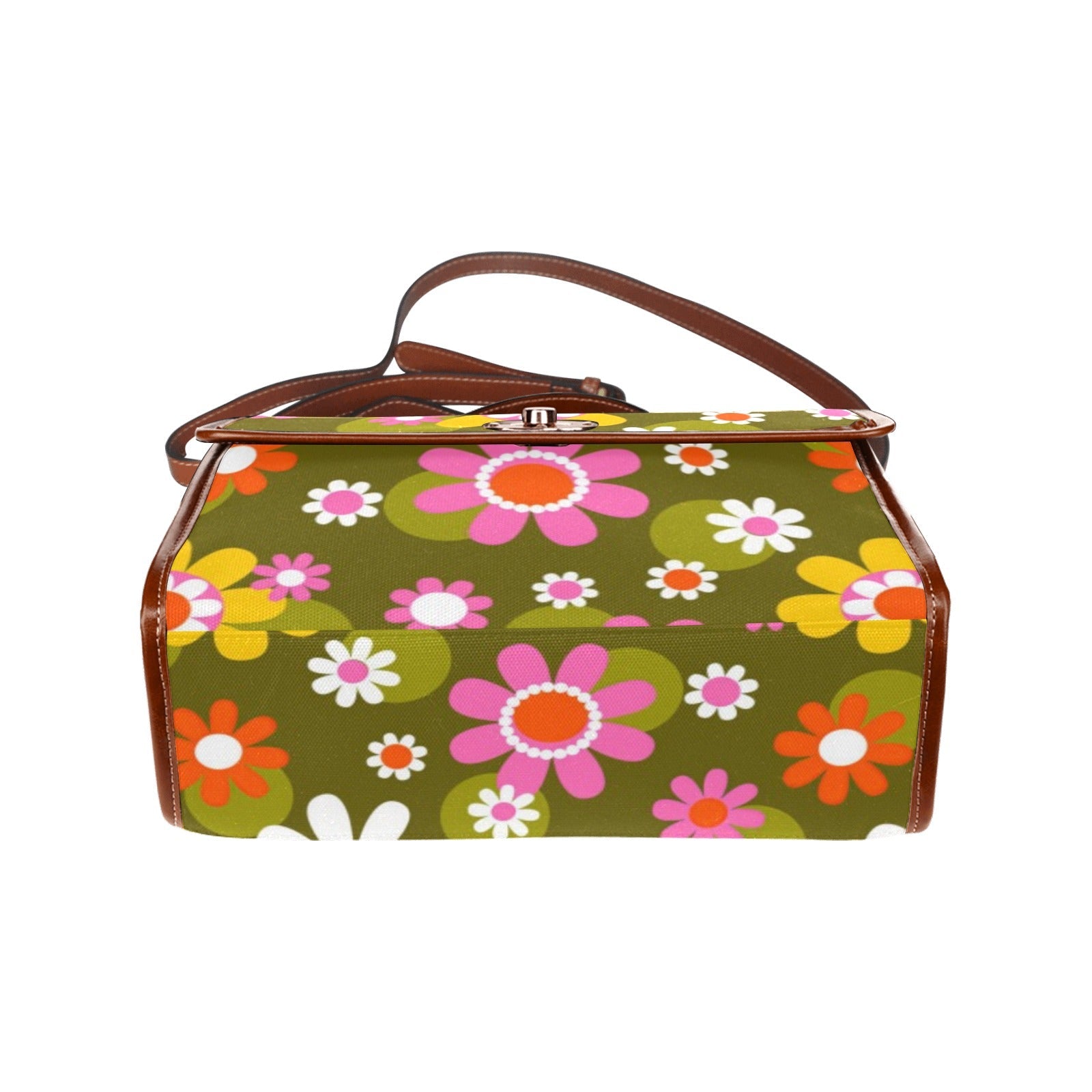 Kate McEnroe New York Retro Groovy Hippie Daisy Top Handle SatchelHandbagsD3310254