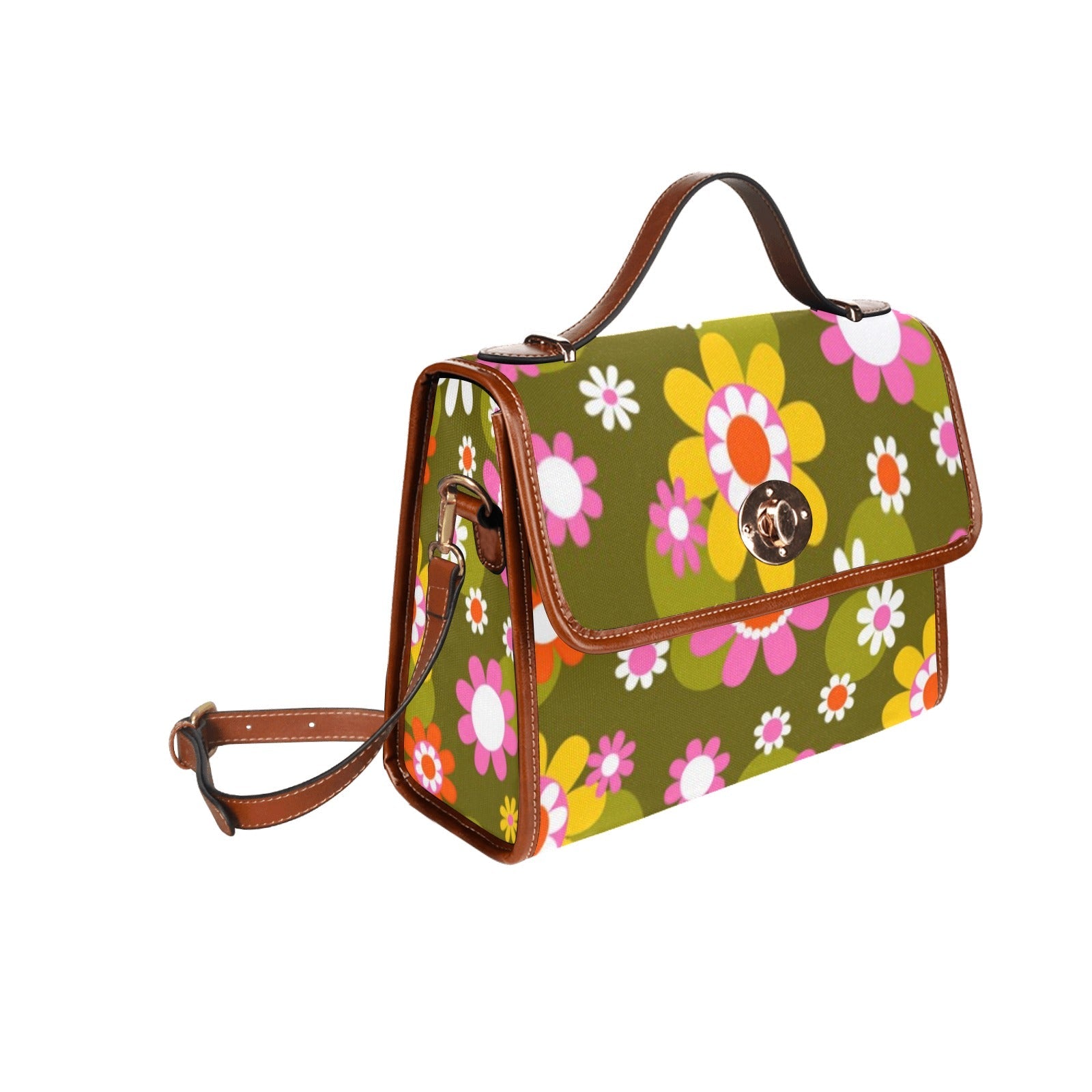 Kate McEnroe New York Retro Groovy Hippie Daisy Top Handle SatchelHandbagsD3310254