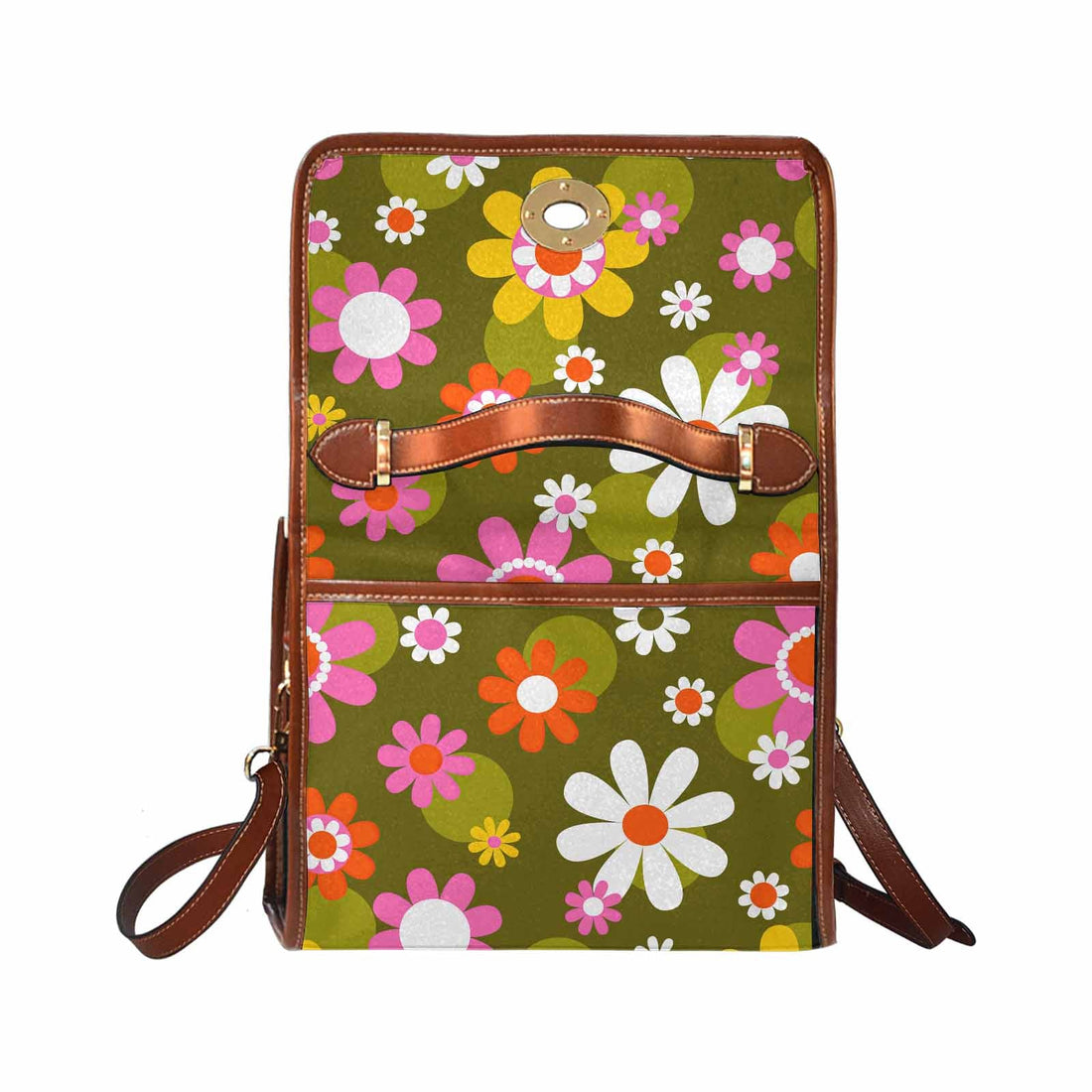 Kate McEnroe New York Retro Groovy Hippie Daisy Top Handle SatchelHandbagsDG1511780DXH2128D