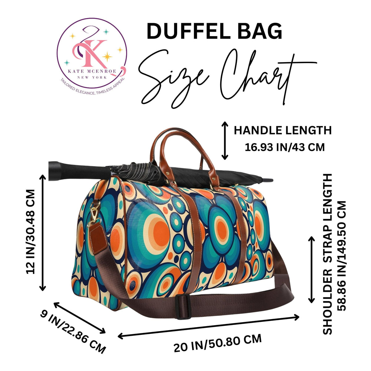 Kate McEnroe New York Retro Groovy Hippie Mid Mod Travel Duffel BagDuffel BagsD2819663