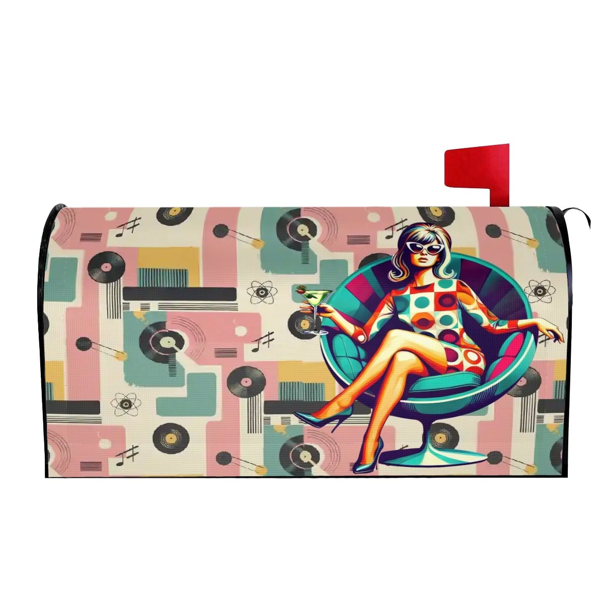 Kate McEnroe New York Retro Groovy Kitschy Mid Century Modern Mod Girl Mailbox CoversMailbox CoverszP81QFzF0d