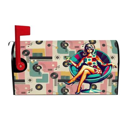 Kate McEnroe New York Retro Groovy Kitschy Mid Century Modern Mod Girl Mailbox CoversMailbox CoverszP81QFzF0d