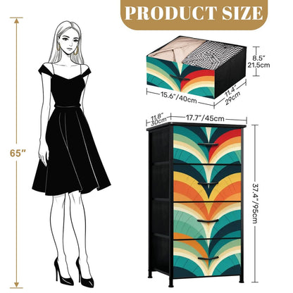 Kate McEnroe New York Retro Groovy Mid Century Modern Abstract Jazz Age Glamour 4 Drawer DresserDressers3XyuQKiIga