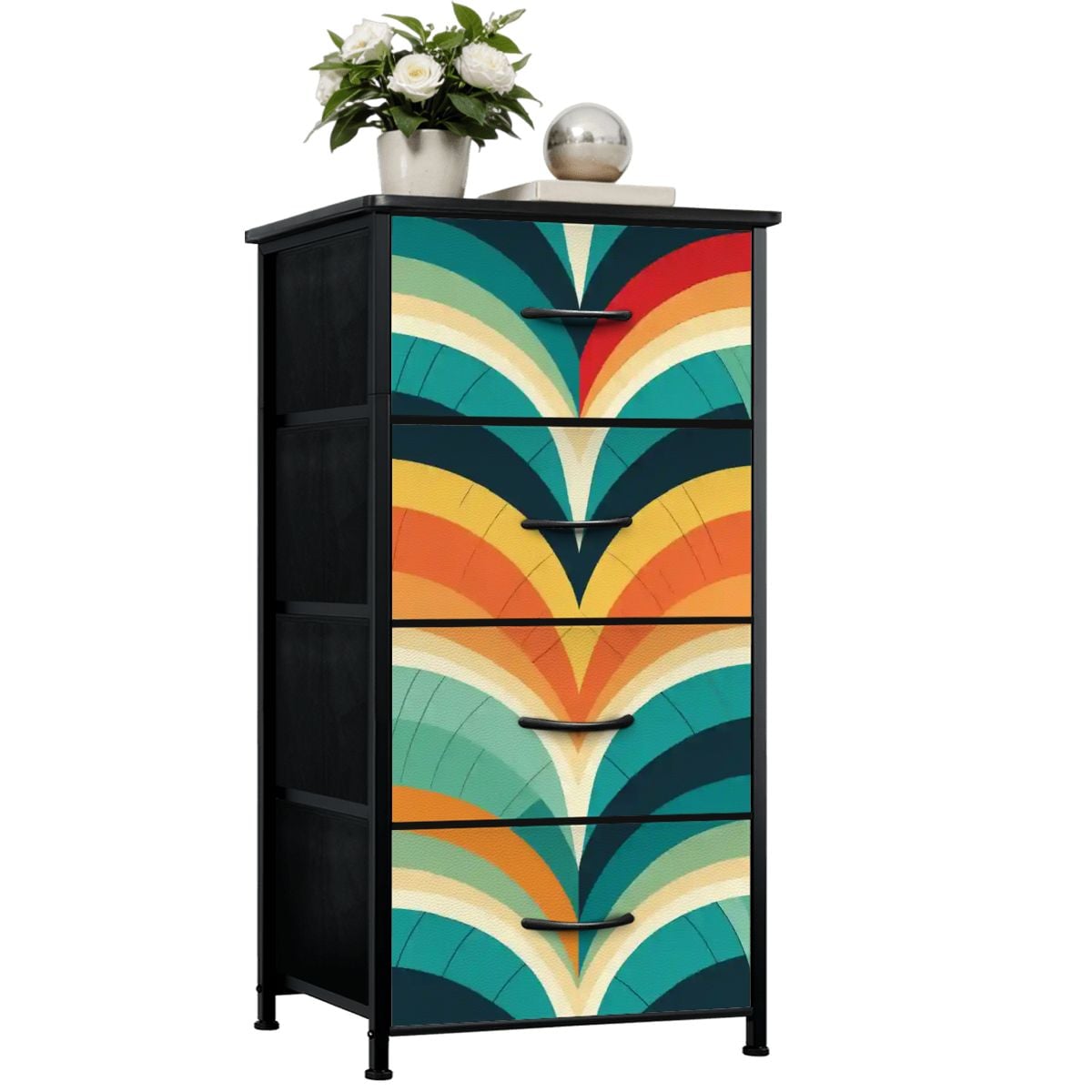 Kate McEnroe New York Retro Groovy Mid Century Modern Abstract Jazz Age Glamour 4 Drawer DresserDressers3XyuQKiIga