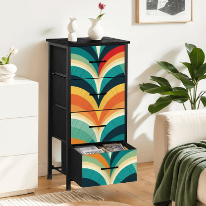 Kate McEnroe New York Retro Groovy Mid Century Modern Abstract Jazz Age Glamour 4 Drawer DresserDressers3XyuQKiIga