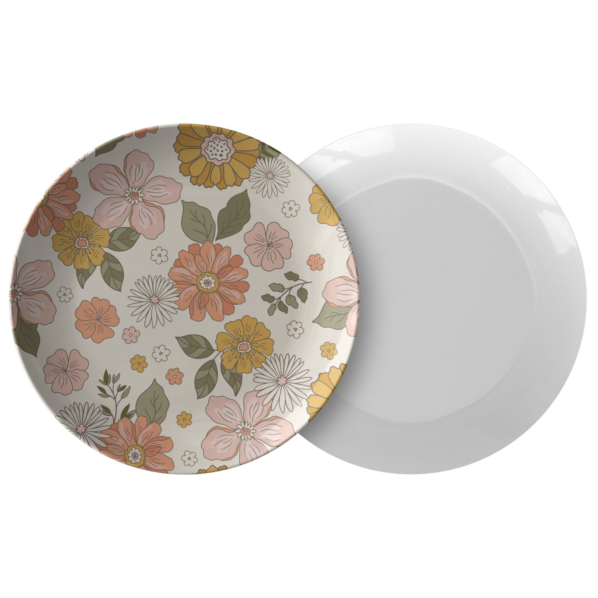 Kate McEnroe New York Retro Groovy Mid Century Modern Flower Power Dinner PlatePlatesP20 - MED - FLO - 33B2