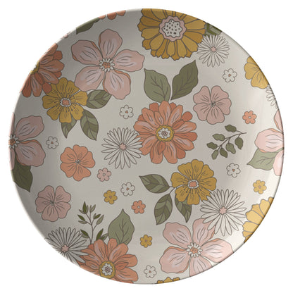 Kate McEnroe New York Retro Groovy Mid Century Modern Flower Power Dinner PlatePlatesP20 - MED - FLO - 33B2