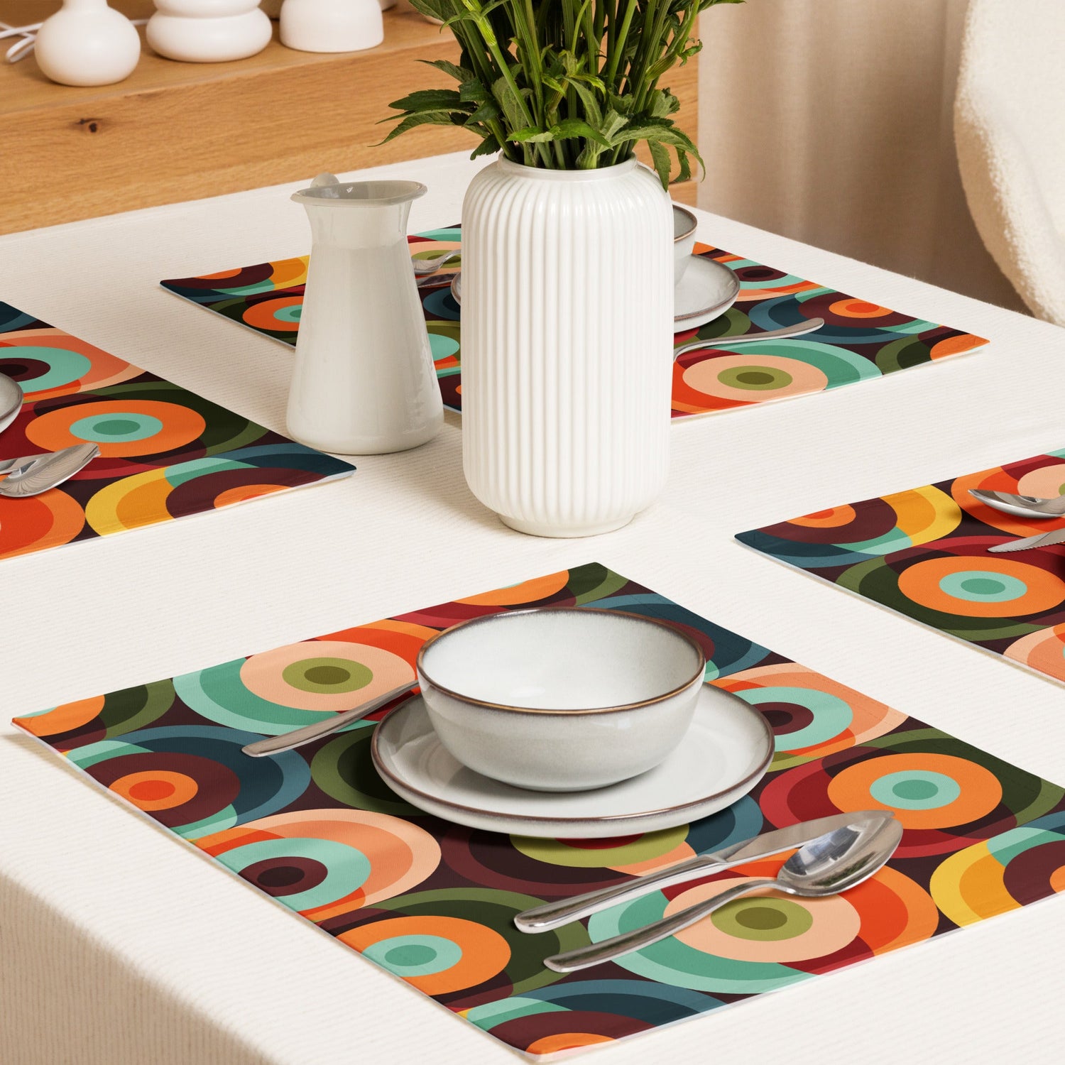Kate McEnroe New York Retro Groovy Mid Century Modern Orbs Placemats Set of 4Placemats6584119_17484