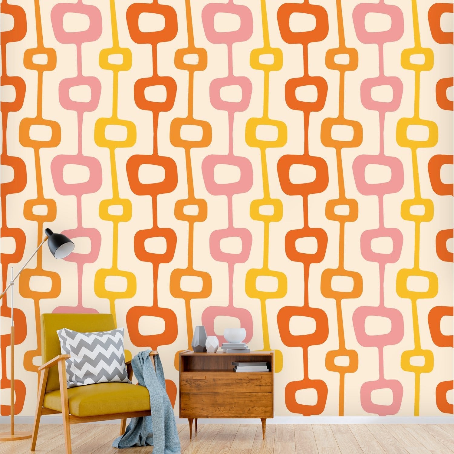 Kate McEnroe New York Retro Groovy Mid Century Modern Wall MuralWall Mural119548