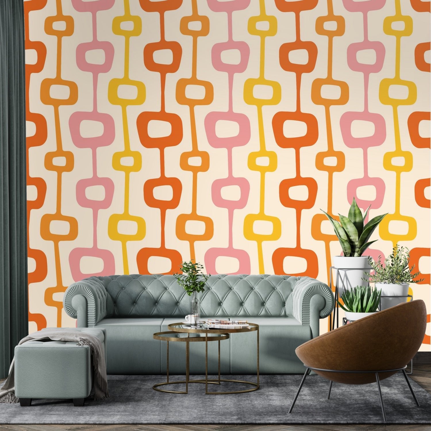 Kate McEnroe New York Retro Groovy Mid Century Modern Wall MuralWall Mural119551