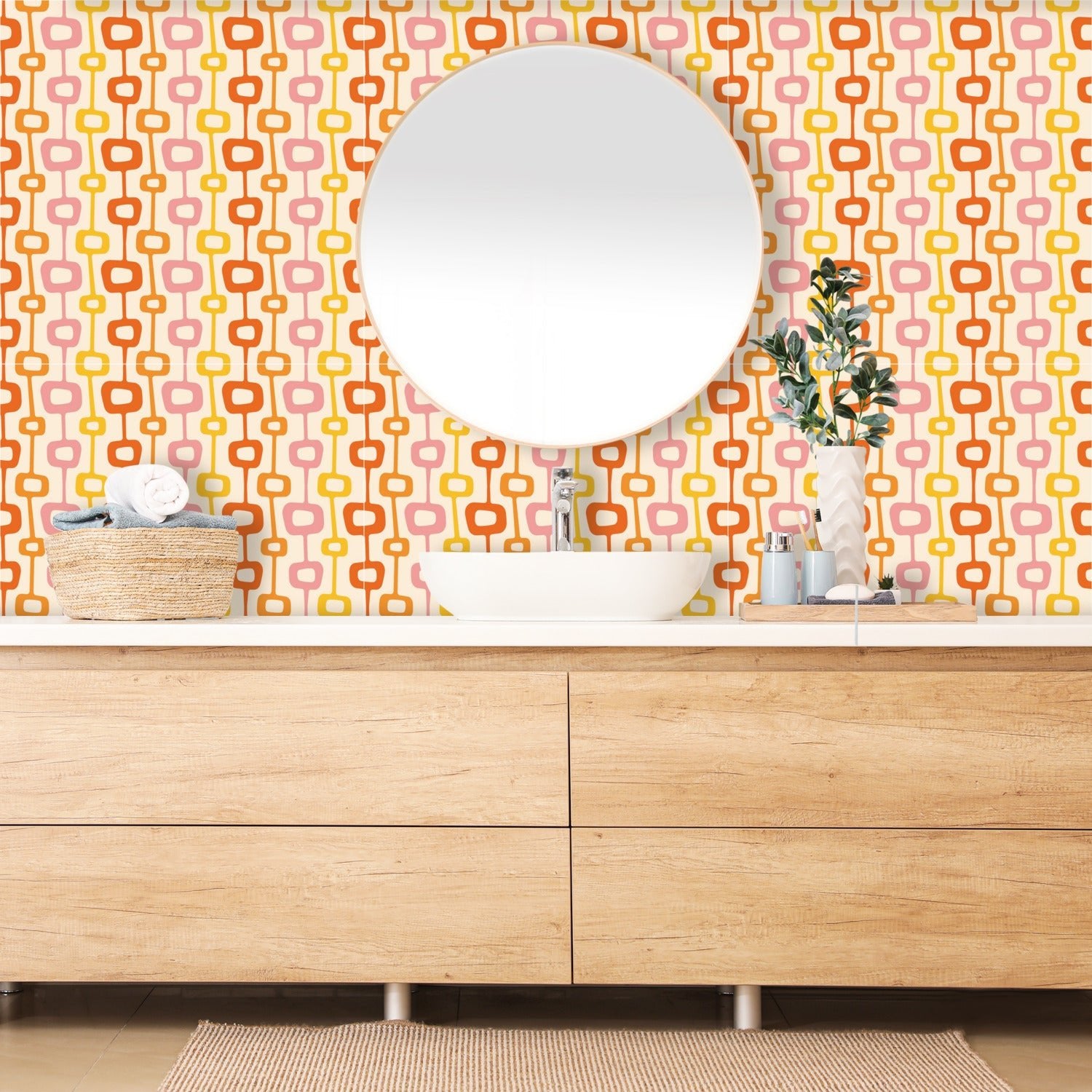 Kate McEnroe New York Retro Groovy Mid Century Modern Wallpaper PanelsWallpaper119624