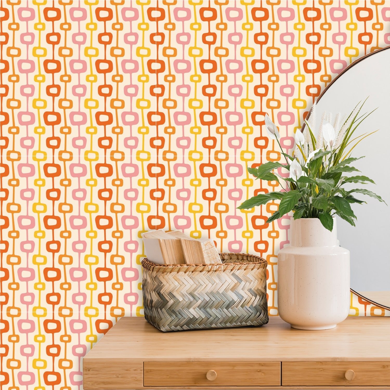 Kate McEnroe New York Retro Groovy Mid Century Modern Wallpaper PanelsWallpaper119624