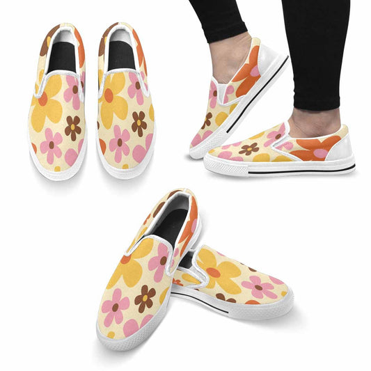 Kate McEnroe New York Retro Groovy Mid Mod Flower Power Women's Slip-on Canvas Shoes Slip-On Shoes