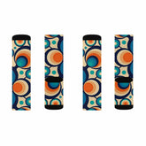 Kate McEnroe New York Retro Groovy Mid Mod Socks, Funky Boho Chic Cobalt Blue, Orange MCM Footwear, Holiday Gifts, Stocking StuffersSocks63254646678181237584