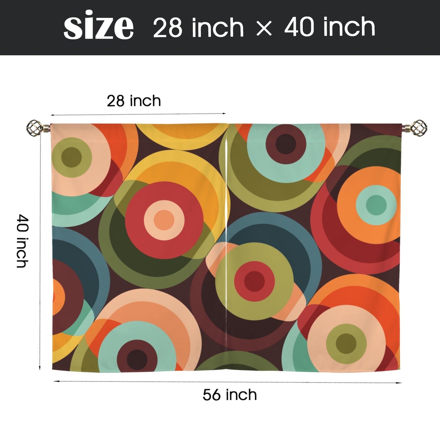 Kate McEnroe New York Retro Groovy Orbs Mid Century Modern Cafe CurtainsCafe CurtainsD3233124