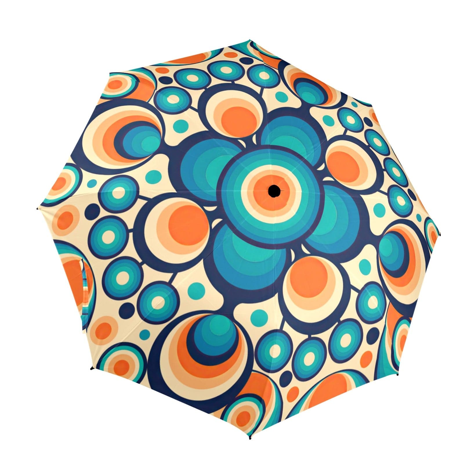 Kate McEnroe New York Retro Groovy Orbs Mid Mod Semi - Automatic Foldable UmbrellaUmbrellasD2841170