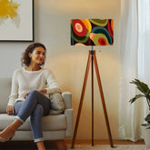 Kate McEnroe New York Retro Groovy Orbs Tripod Floor Lamp, Mid Century Modern Abstract Lighting, 70s MCM Lamp, Vintage Psychedelic Accent LightTripod Floor LampsG5vrq2Txq8