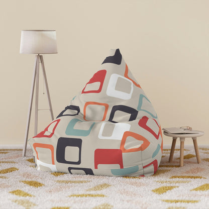 Kate McEnroe New York Retro Groovy Psychedelic Geometric Squares Bean Bag Chair Cover Bean Bag Chair Covers 38" × 42" × 29" / Without insert 32239305535482374040