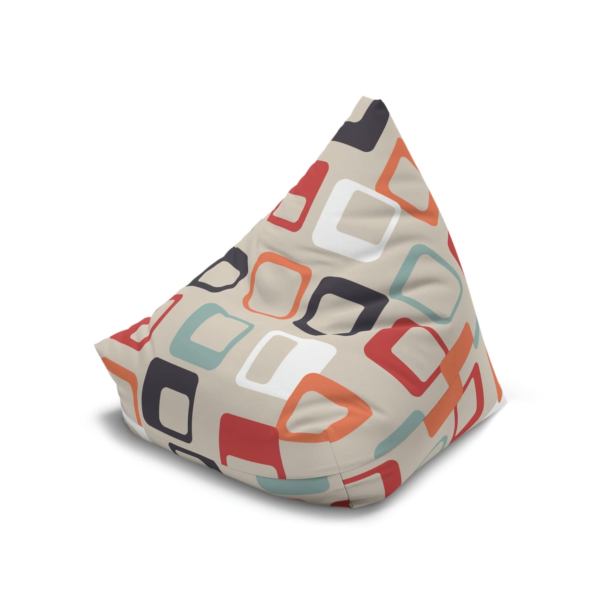 Kate McEnroe New York Retro Groovy Psychedelic Geometric Squares Bean Bag Chair Cover Bean Bag Chair Covers