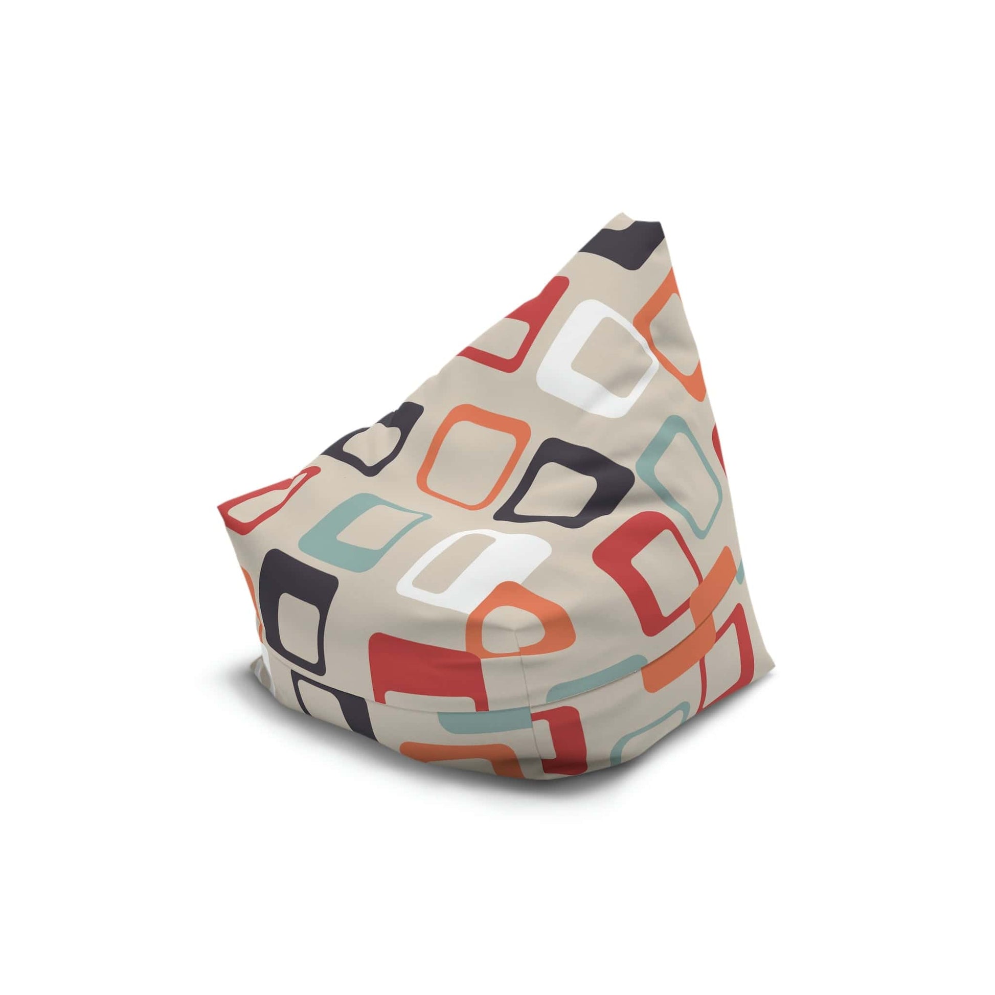 Kate McEnroe New York Retro Groovy Psychedelic Geometric Squares Bean Bag Chair Cover Bean Bag Chair Covers