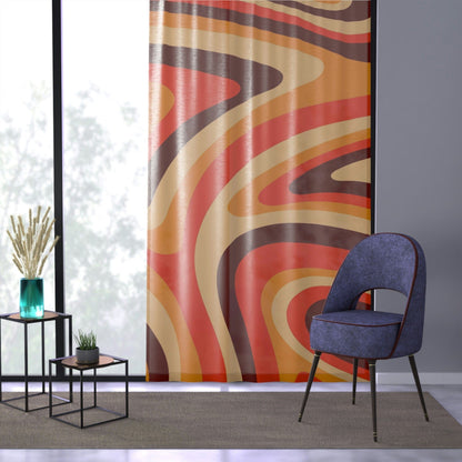 Kate McEnroe New York Retro Groovy Wavy Psychedelic Sheer Window CurtainWindow Curtains90661002835054624871