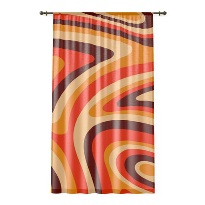 Kate McEnroe New York Retro Groovy Wavy Psychedelic Sheer Window CurtainWindow Curtains90661002835054624871