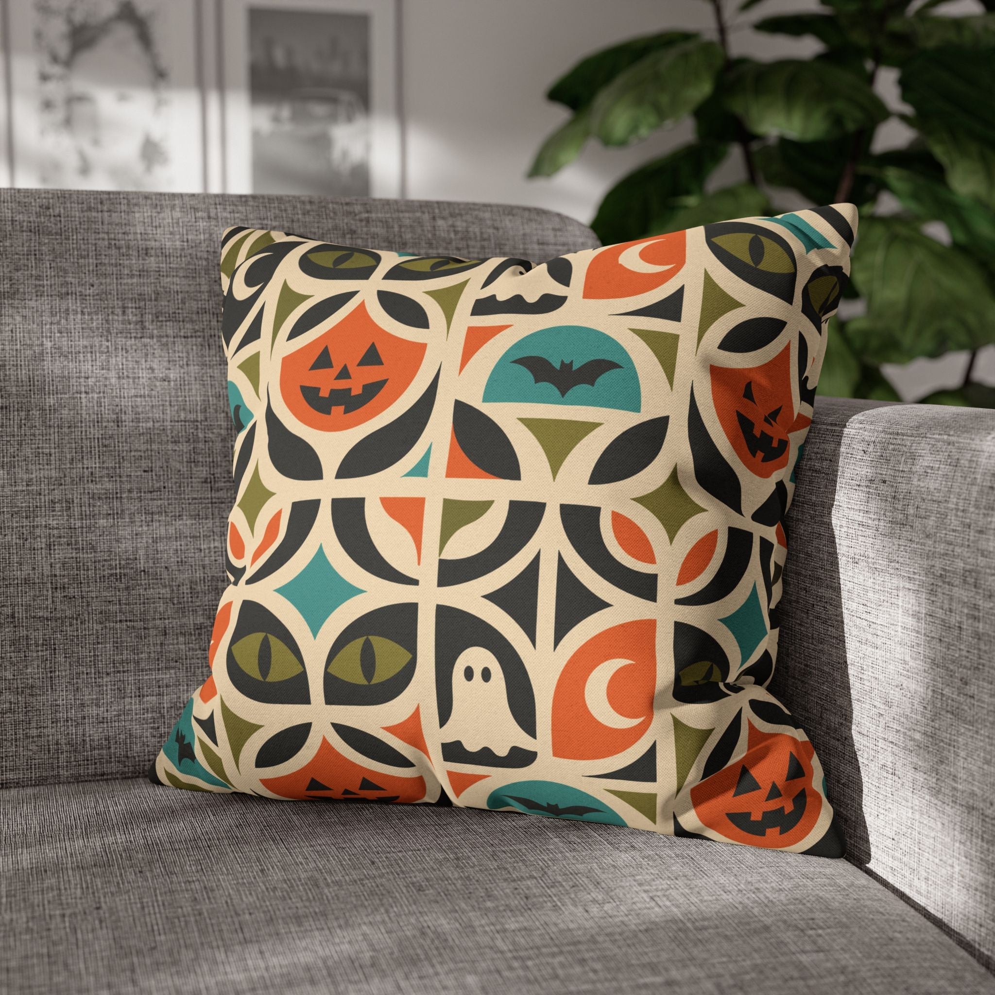 Kate McEnroe New York Retro Halloween Throw Pillow Cover | Spooky MCM DecorThrow Pillow Covers25130935512832988978