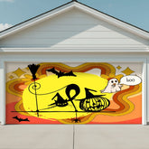 Kate McEnroe New York Retro Halloween Witch Cat Garage Door Banner, Mid Century Modern Jack O Lantern Outdoor DecorGarage Door Banner1sM5zVuKwR