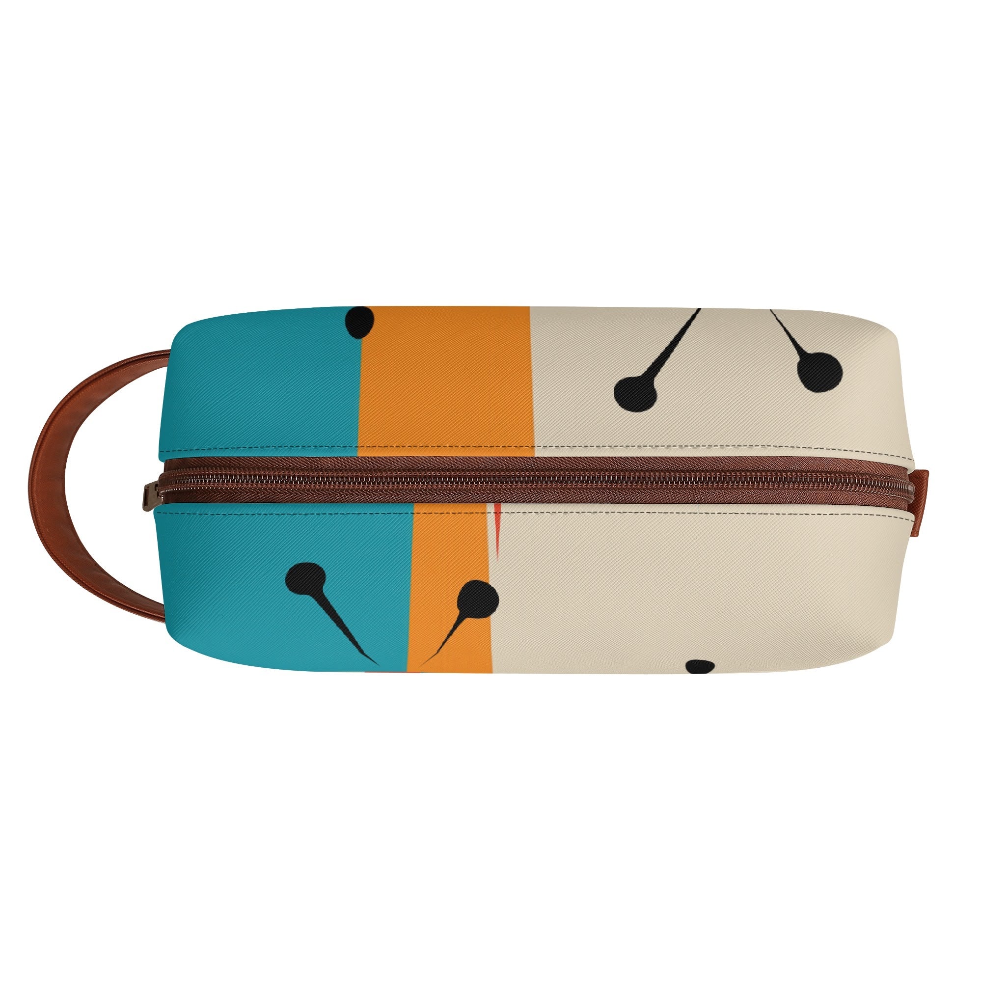 Kate McEnroe New York Retro Kitsch Atomic Cat Retro TV Toiletry Bag, Mid Century Modern Starburst Cosmetic BagCosmetic &amp; Toiletry BagsNGZR5M5W - 1