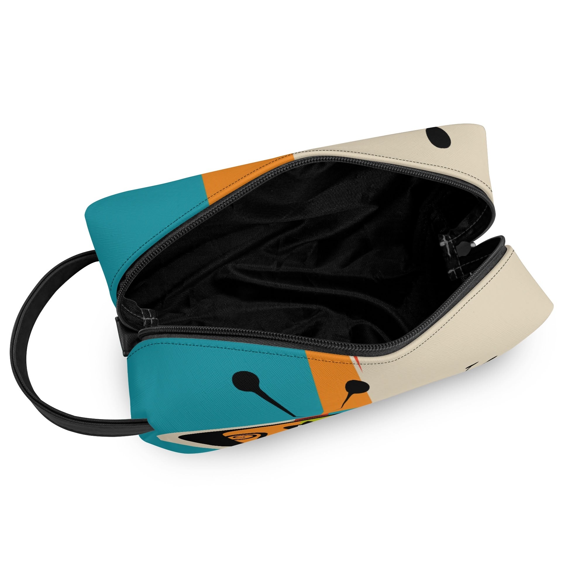 Kate McEnroe New York Retro Kitsch Atomic Cat Retro TV Toiletry Bag, Mid Century Modern Starburst Cosmetic BagCosmetic &amp; Toiletry BagsNGZR5M5W - 2