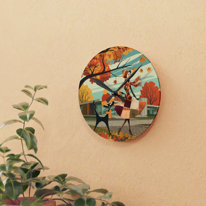 Kate McEnroe New York Retro Kitsch Atomic Cat Wall Clock | Mid Century Modern Autumn DecorWall Clocks70245803480963854970