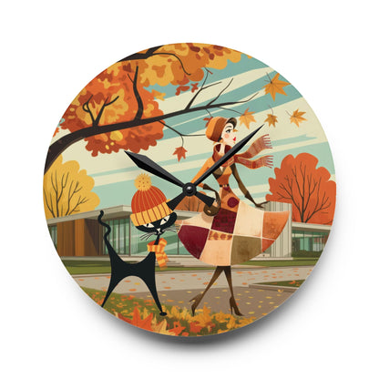 Kate McEnroe New York Retro Kitsch Atomic Cat Wall Clock | Mid Century Modern Autumn DecorWall Clocks70245803480963854970