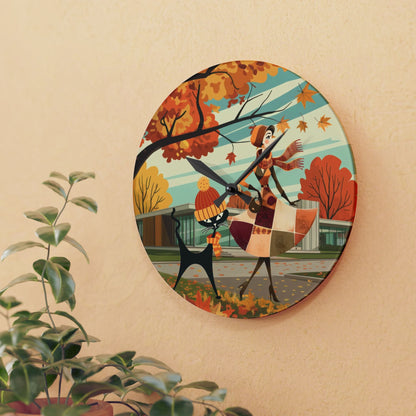 Kate McEnroe New York Retro Kitsch Atomic Cat Wall Clock | Mid Century Modern Autumn DecorWall Clocks70245803480963854970