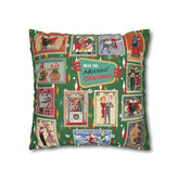 Kate McEnroe New York Retro Kitsch Christmas Vintage Stamp Throw Pillow Cover, 1950s Franciscan Diamond Starburst Holiday CushionThrow Pillow Covers21703667307641154329
