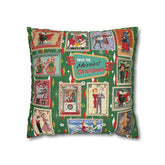 Kate McEnroe New York Retro Kitsch Christmas Vintage Stamp Throw Pillow Cover, 1950s Franciscan Diamond Starburst Holiday CushionThrow Pillow Covers23288341624727088795