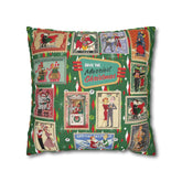 Kate McEnroe New York Retro Kitsch Christmas Vintage Stamp Throw Pillow Cover, 1950s Franciscan Diamond Starburst Holiday CushionThrow Pillow Covers28267339688326380920