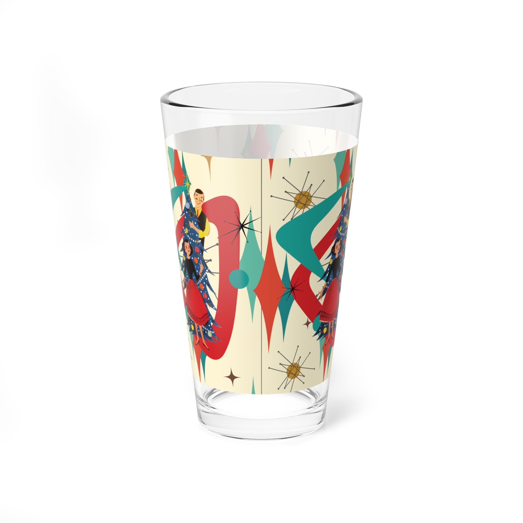 Kate McEnroe New York Retro Kitsch Franciscan Starburst Pint Glass, 1950s Mid Century Modern Barware, Atomic Christmas DrinkwarePint Glasses79717096528862174121