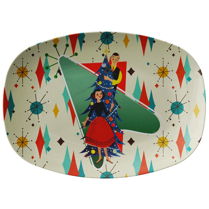 Kate McEnroe New York Retro Kitsch Mid Century Modern Franciscan Starburst Christmas PlatterServing Platters9727