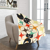 Kate McEnroe New York Retro Kitschy Atomic Cat Sherpa Fleece Blanket, Mid Century Modern Starburst Throw Blanket - 129082023Blankets29956376155405977370