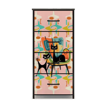 Kate McEnroe New York Retro Kitschy Atomic Cat Starburst Geometric 1950s 4 Drawer DresserDressersGK9VipHHhW