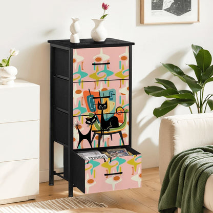 Kate McEnroe New York Retro Kitschy Atomic Cat Starburst Geometric 1950s 4 Drawer DresserDressersGK9VipHHhW