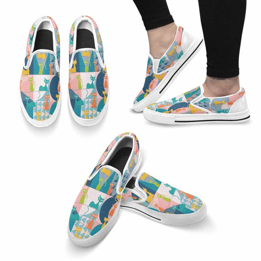 Kate McEnroe New York Retro Kitschy Atomic Cat Women's Slip-on Canvas Shoes Slip-On Shoes US6 DG1402685DXH116D
