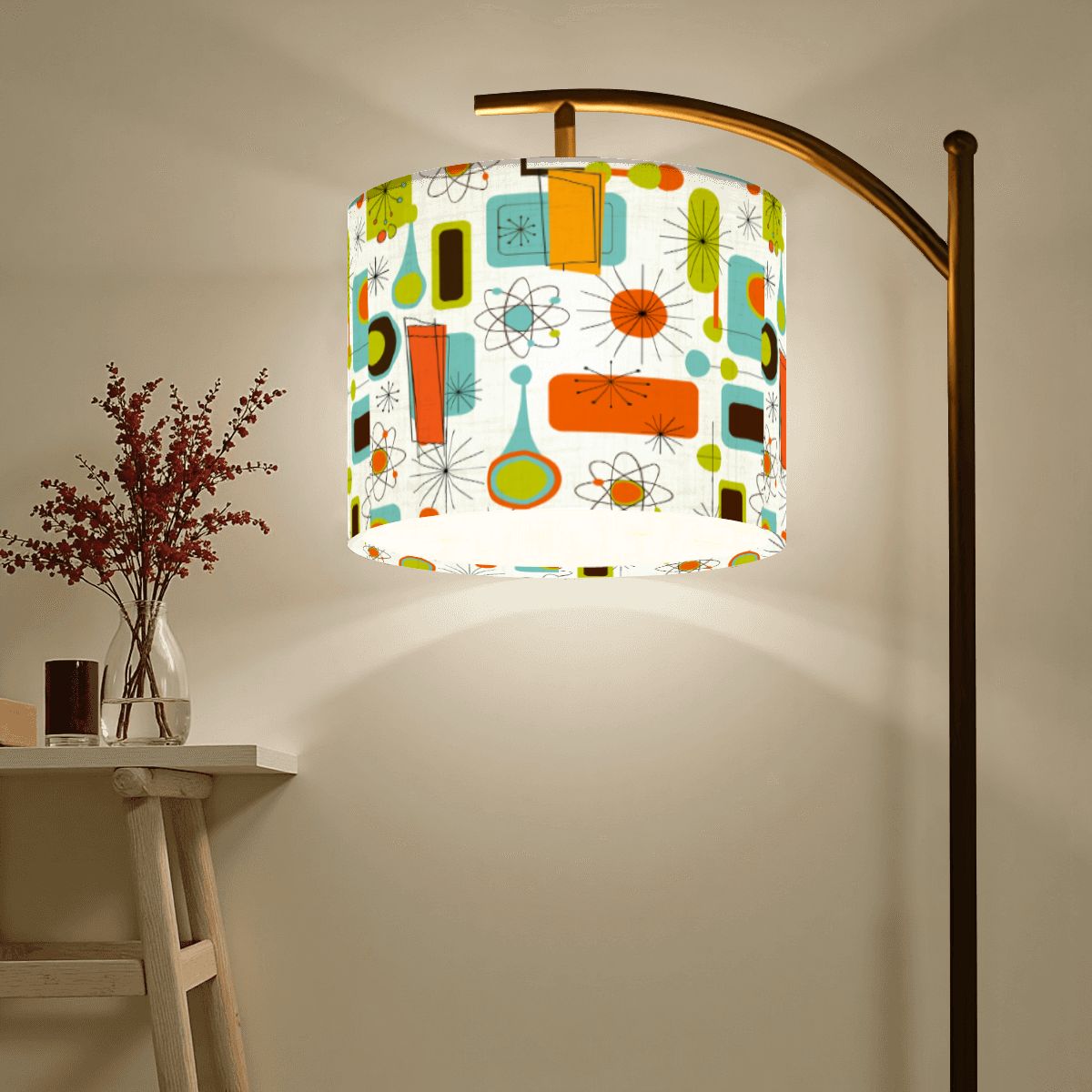 Kate McEnroe New York Retro MCM Arc Floor Lamp, 50s Boomerang Starburst LightingArc Floor LampsMV1MHbUAEd