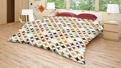 Kate McEnroe New York Retro MCM Comforter, Mid Century Modern Bedding, Vibrant Geometric Scandinavian Modern Danish Bedroom DecorComforters88862057128260020071