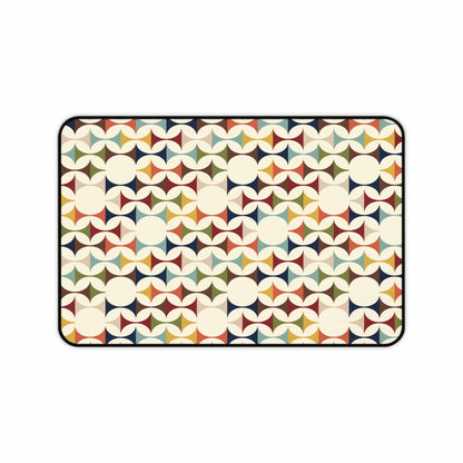 Kate McEnroe New York Retro MCM Desk Mat, 50s Mid Century Modern Geometric Cream, Teal, Mustard, and Rust Office DecorDesk Pads18092838521768234096