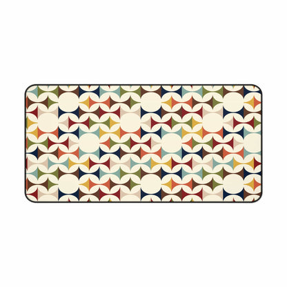 Kate McEnroe New York Retro MCM Desk Mat, 50s Mid Century Modern Geometric Cream, Teal, Mustard, and Rust Office DecorDesk Pads18092838521768234096