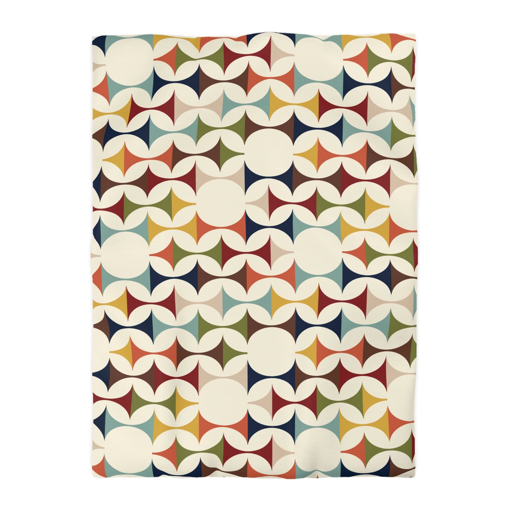 Kate McEnroe New York Retro MCM Duvet Cover, Mid Century Modern Bedding, Vibrant Geometric Scandinavian Modern Danish Bed DecorDuvet Covers10731289768797466115