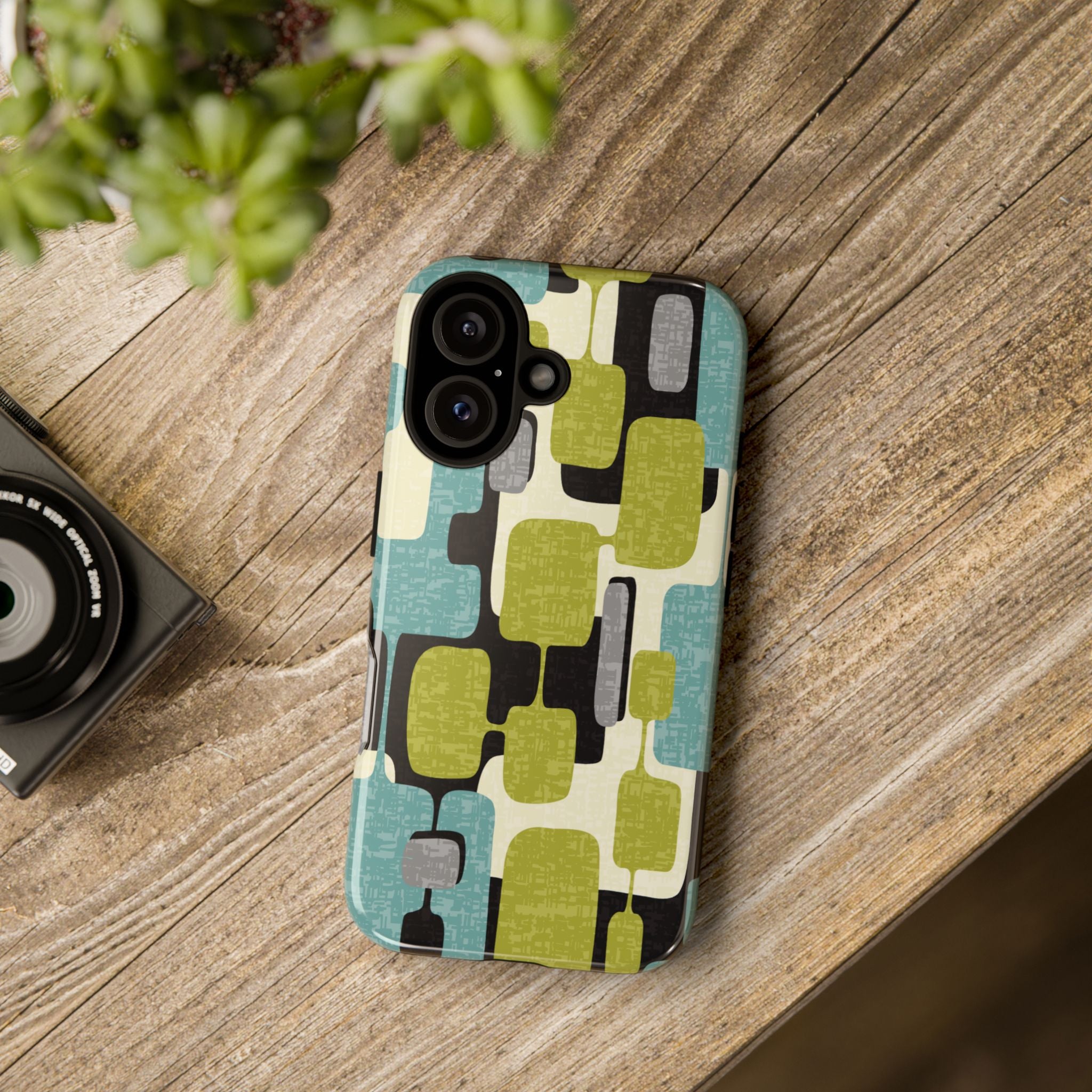 Kate McEnroe New York Retro MCM Geometric iPhone Case, Mid Century Modern Block Abstract Phone CoverPhone Cases27172939606226097546