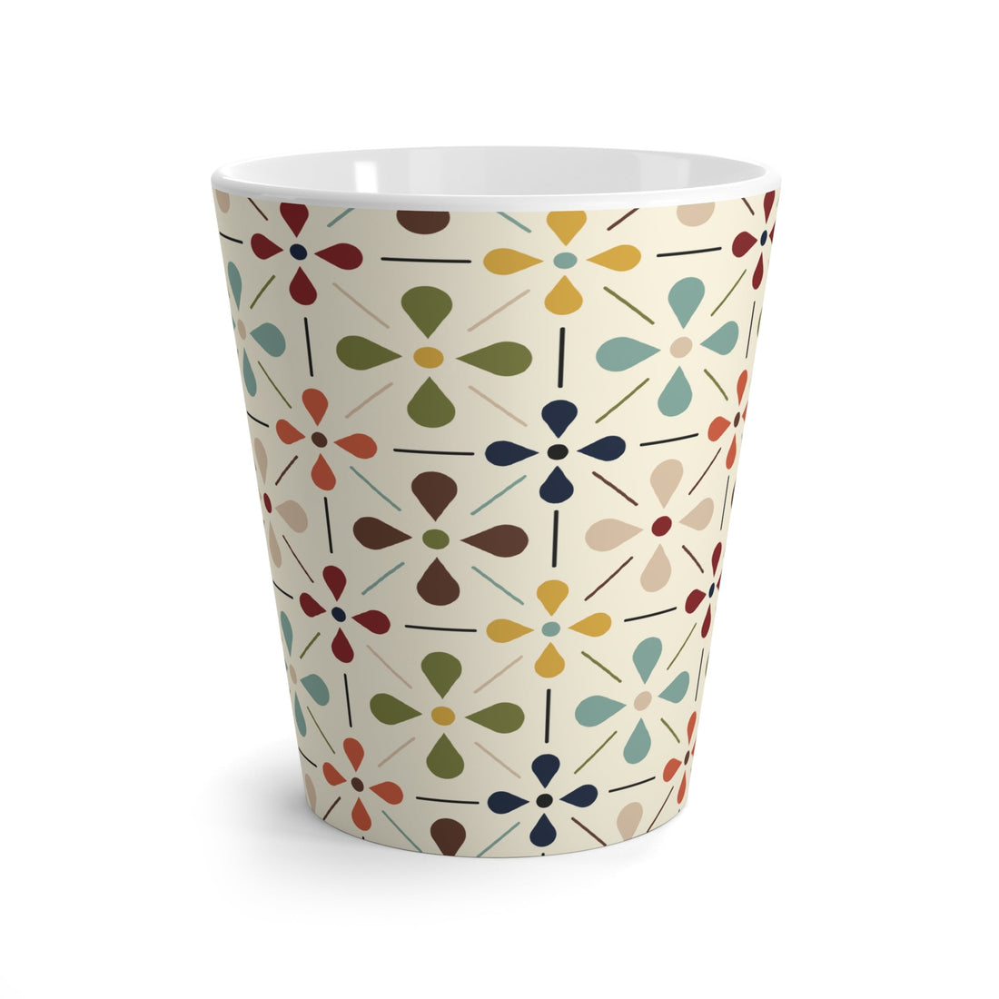 Kate McEnroe New York Retro MCM Latte Mug, 50s Mid Century Modern Cream, Teal and Mustard Drinkware giftMugs20118389232420988804